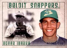 2010 Beloit Snappers Grandstand #10 Edgar Ibarra Valencia Venezuela VZ Card