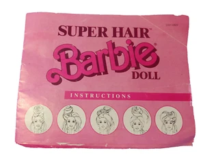 Barbie Doll Super Hair Instruction Booklet Only Vintage Pink Mattel 1986 Paper - Picture 1 of 11