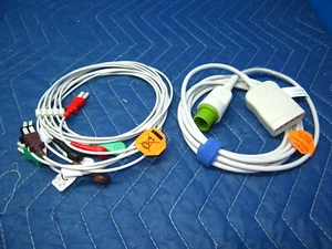 Se adapta a Spacelabs 5 cables ECG ECG cable con cables de plomo a presión 17 pines SL mCare y más - Imagen 1 de 6