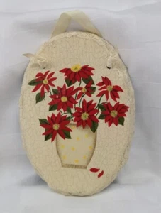 Slates Ornate Inc Floral Wall Hanging Hand Painted Vintage  - Picture 1 of 5
