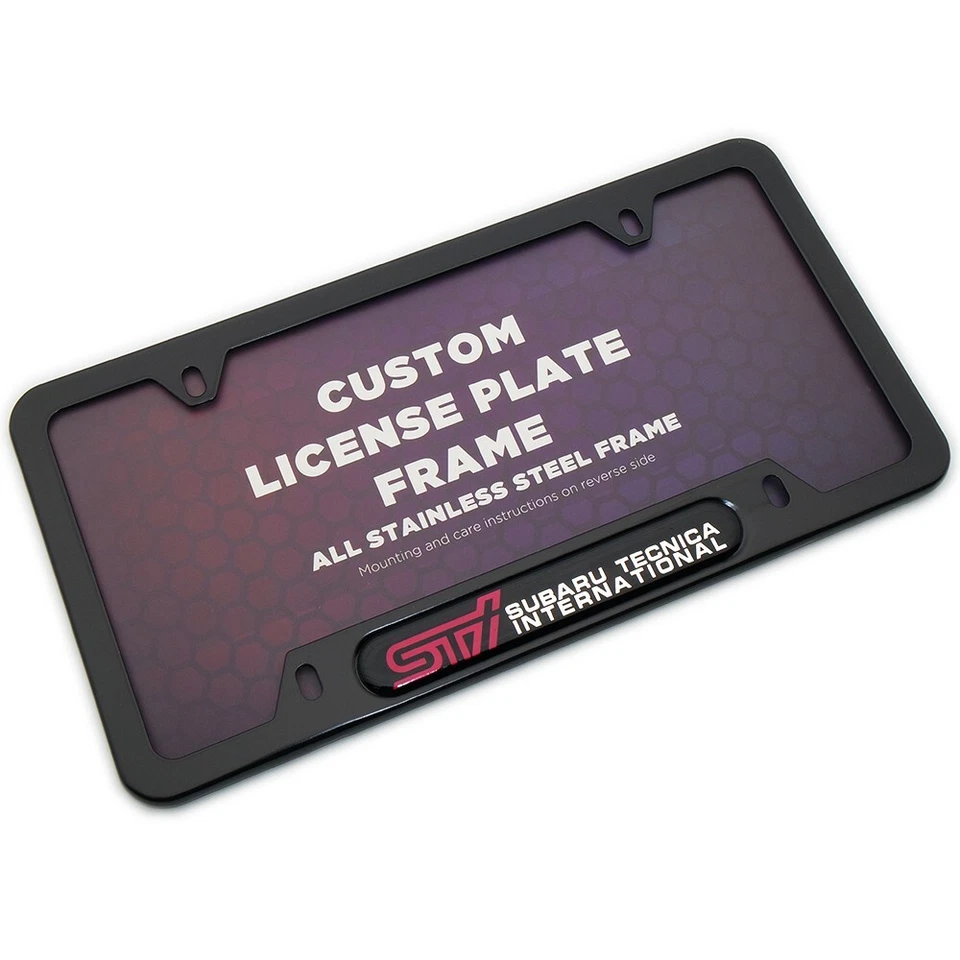 Subaru STI Tecnica INTERNATIONAL License Frame Plate Cover Stainless Steel - Image 1 of 4