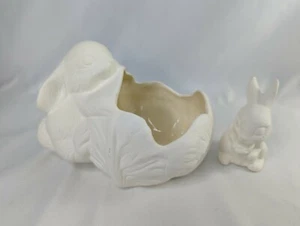 Holland Form Hase Pflanzschale Salat & Mini Figur Posten bemaltfertig - Bild 1 von 9