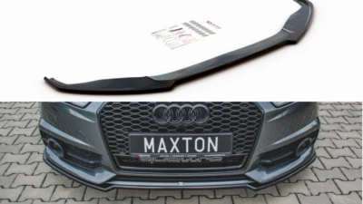 For Audi S6 A6 S-Line C7 FL Front Diffuser Splitter Maxton Design Gloss ABS