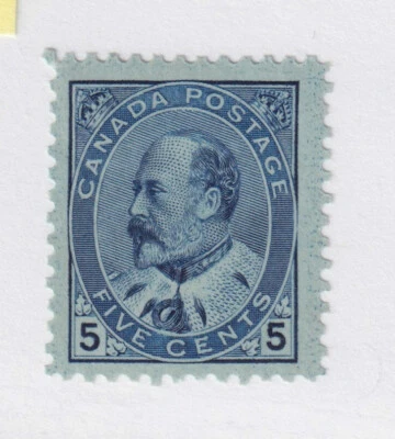 CANADA #91 Five cent Edward VII an exceptional example VF lh - Image 1 of 2