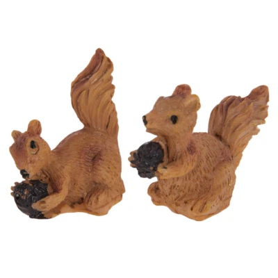 BROTHER SISTER DESIGN STUDIO Mini Resin Squirrels 8 count package use for craft, fairy gardens, dioramas