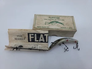 Vintage Helin Tackle Flatfish Lure With Original Box And Papers Antique - Picture 1 of 4