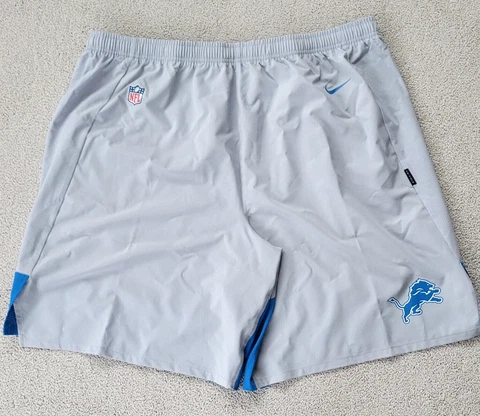 Nike Mens Detroit Lions Flex NFL On Field Athletic Shorts Gray/Blue 3XL/ XXXL Cover