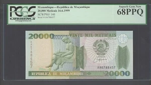 Mozambique 20000 Meticais 16-6-1999 P140 Uncirculated Graded 68 - Picture 1 of 2