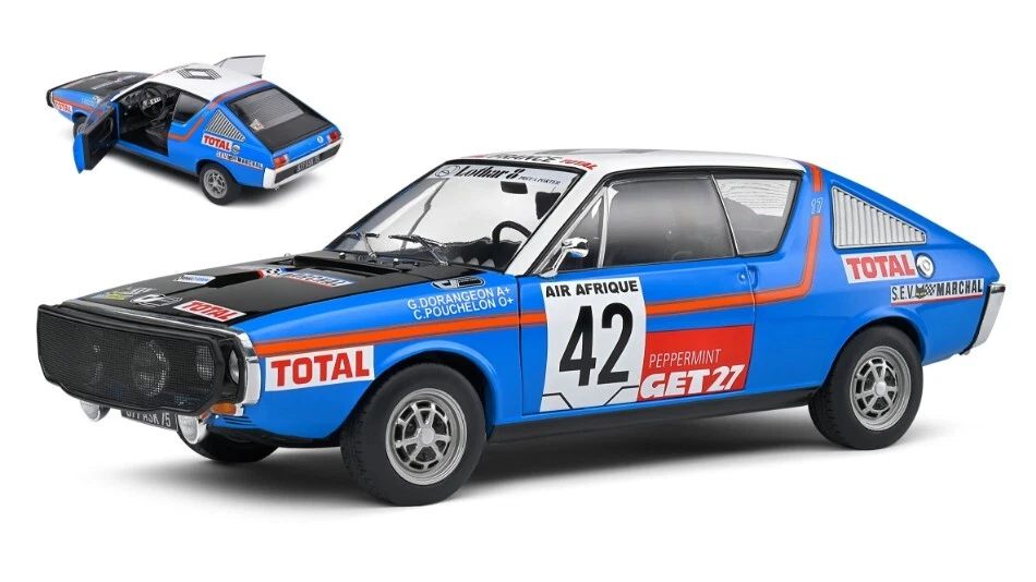 Modellino auto rally scala 1:18 Solido RENAULT R17 MK1 RALLY ABIDJAN NICE1976 - Immagine 1 di 1