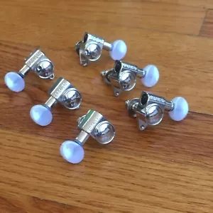 Luce elettrica 3x3 originali Grover Gibson 6 sintonizzatori bottoni perla NOS nichel invecchiato - Foto 1 di 4