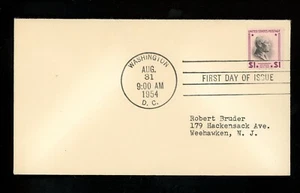 US FDC #832c None NIM 1954 DC 1 Dollar Woodrow Wilson Prexy Prexie Re-Issue HC - Picture 1 of 2