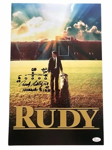 Rudy Ruettiger Signed 11x17 Movie Poster Hand Drawn Sack Play JSA COA Notre Dame - Picture 1 of 5