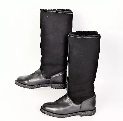 La Canadienne Women's Black Shearling Winter Tall Boots size US 7.5B - Image 1 of 4