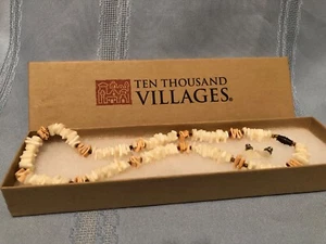 *NIB* Ten Thousand Villages Shell Necklace Set with Earrings - FREE SHIPPING - Picture 1 of 3