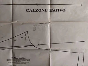 Cartamodello Calzone estivo La Moda Maschile Milano anno 1937 - Picture 1 of 2