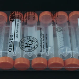 25 x 50ml Corning Sterile centrifuge tube 430921 self standing vial container - Picture 1 of 2