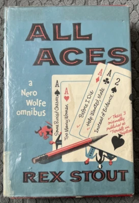 All Aces Rex Stout A Nero Wolfe Omnibus 1958 HCDJ Book Club Edition Ex-library Y Foto 1 de 4
