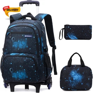 Mochila con ruedas Galaxy para niños 3 piezas Mochila con ruedas Trolley Bolsa para libros - Imagen 1 de 12