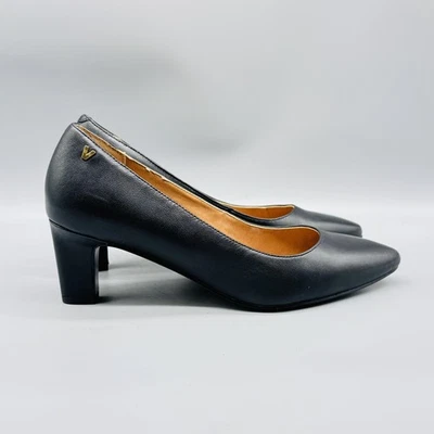Vionic Shoes Womens 8.5 Black Leather Pumps Comfort Block Heel Classic Dress - Image 1 of 4
