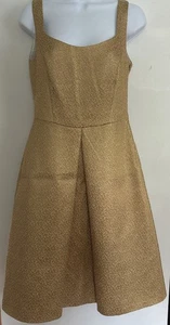 Strenesse Dress Made In Germany Golden Cocktail Sleeveless Size 6 - Picture 1 of 18