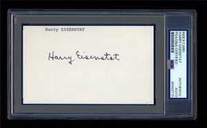 HARRY EISENSTAT SIGNED MINT INDEX CARD PSA/DNA AUTOGRAPH JEWISH BROOKLY DODGERS - Picture 1 of 2