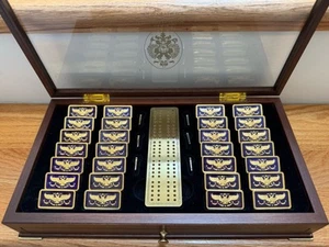 The Franklin Mint House of Faberge Imperial 22 K Gold Plated Dominoes w/ Case - Picture 1 of 7