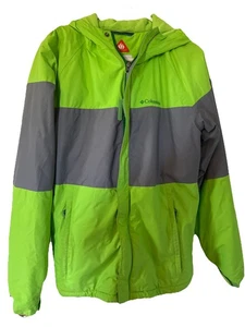 Boy's COLUMBIA Alpine Action Jacket Hooded Green Nylon Out Grown Sleeve Size XL - Picture 1 of 4