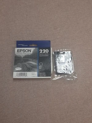 Epson 220 Standard Capacity Black Ink Cartridge EXP: 04-2019 Open Package  - Image 1 of 4