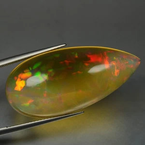23.32 Ct IF Significant Pear 35 x 16.2 MM Multi Colors Play Rainbow Fire Opal !! - Picture 1 of 5