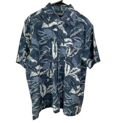 Camisa Hawaiana Croft & Barrow Para Hombre Talla Grande Azul Floral Manga Corta Bolsillo Foto 1 de 4