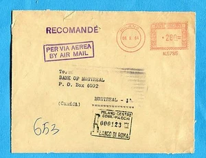 1964 MILANO...£.280 tariffa LETTERA RACC.ESTERO 1 PORTO per il CANADA  (303449) - Bild 1 von 1