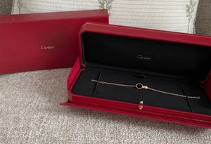 Authentic Cartier 18k Pink Gold Love Bracelet, On Chain "Baby Love" - Picture 1 of 7