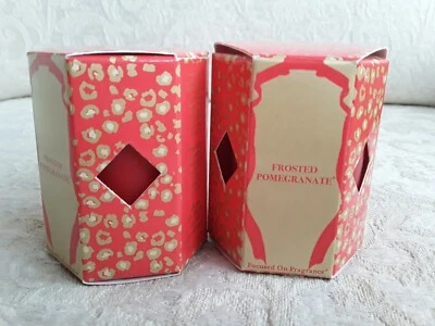 2 Tyler Candle Scented Superior Votives Frosted Pomegranate 2 Oz Hand Poured USA - Image 1 of 4