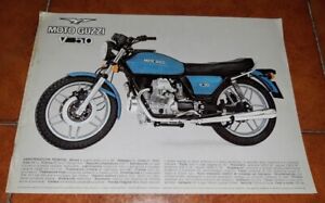 Brochure Publicitaire Moto Guzzi V 50 V50 1977 Italien
