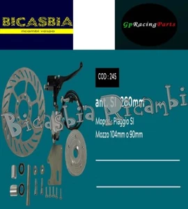 19748 - KIT FRENO ANTERIORE SU CERCHIO ORIGINALE DISCO DA 260 MM PIAGGIO 50 SI - Imagen 1 de 1