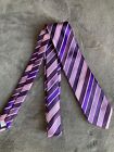 Marks And Spencer’s Mens Tie Purple Striped Polyester Necktie