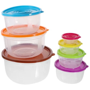 7 Pcs Mixing Bowl Set Vegetable Fruit Container Refrigerator Organizer Bin - Picture 1 of 12