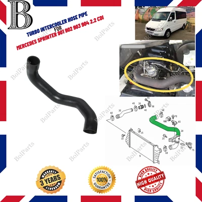 Turbo Ladeluftschlauch Rohr für Mercedes Sprinter 901 902 903 2.2 CDI 9015284782 - Bild 1 von 4