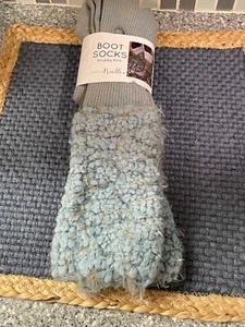 Simply Noelle Knubby Knit Boot Socks New with Tags Blue Gray One Size - Picture 1 of 5