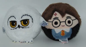 Set of 2 - Ty Beanie Bouncers HEDWIG & HARRY POTTER 3 1/2" Plush Bouncy Ball Toy - Picture 1 of 3