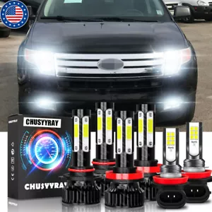 For Ford Edge 2007 2008 2009 2010 LED Headlight High/Low Beam +Fog Lights Bulbs - Foto 1 di 12