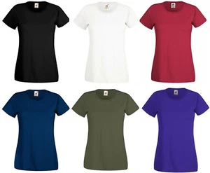 Womens Ladies T-shirt Soft Style Plain Crew Neck T-Shirt Cotton Tee Cotton Top p - Picture 1 of 7