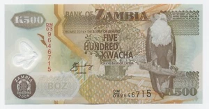 Zambia 500 Kwacha 2008 Pick 43.f UNC Uncirculated Banknote Serial DM - Picture 1 of 2