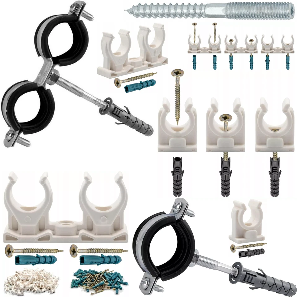 MARKENLOS Clip per tubo clip supporto per tubo morsetto per tubo doppio morsetto viti a bastone