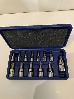 WORKPRO 13PC 1/4" 3/8" 1/2" Drive Torx Bit Socket Set T8-T60 Star Bit Socket Set - Image 1 of 4
