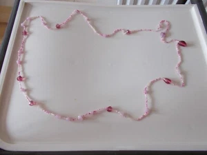 Handgefertigte Perlen Halskette rosa und magenta - Bild 1 von 1