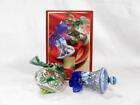 2 Blown Crystal Lenox Hand-Painted Colored Gems Christmas Tree Ornaments in box