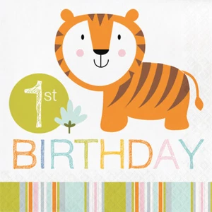 32 servilletas de almuerzo premium Jungle Safari para niños primer cumpleaños fiesta de 6,25""x6,25"" - Imagen 1 de 1
