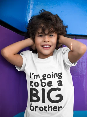 I'm Going To Be A Big Brother T-Shirt Birthday Gift Kids T Shirt Surprise Baby - Image 1 of 4