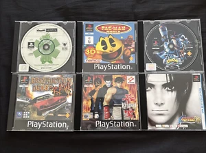 Bulk lot X6 PS1 GAMES - Crash 3, Dest Derby, Kensei, KOF 98, Theme Hosp, Pac-Man - Picture 1 of 4